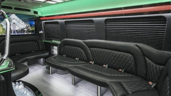 Interior of Warner Robins Party Bus Company's 14 Passenger Sprinter Limousine in Warner Robins