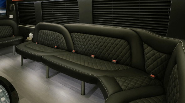 Interior of Savannah Party Bus Company's 15 Passenger Party Bus in Savannah