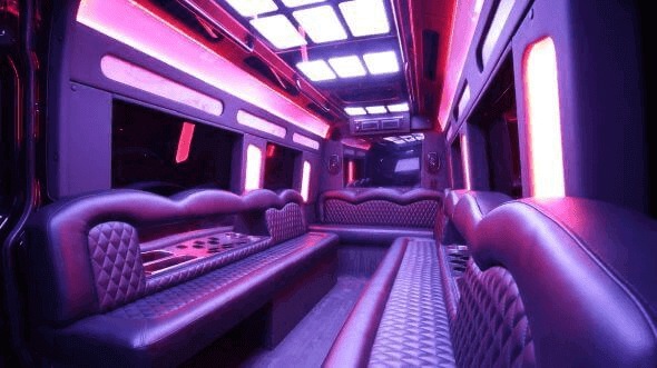Interior of Macon Party Bus Company's 18 Passenger Party Bus in Macon