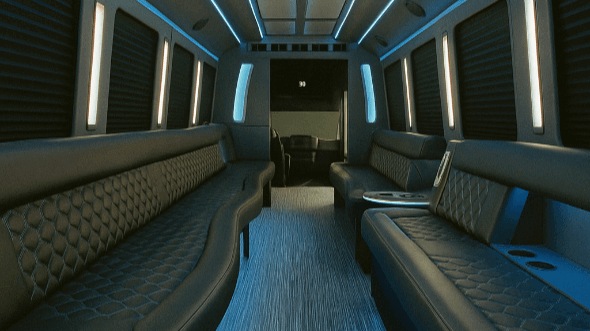 Interior of Augusta Party Bus Company's 25 Passenger Party Bus in Augusta