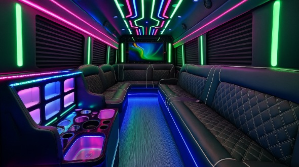Interior of Summerville Party Bus Company's 25 Passenger Party Bus in Summerville