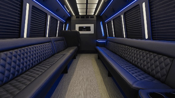 Interior of Jacksonville Party Bus Company's 28 Passenger Party Bus in Jacksonville
