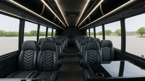 Interior of Savannah Party Bus Company's 30 Passenger Minibus in Savannah