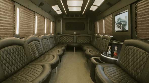 Interior of Goose Creek Party Bus Company's 30 Passenger Party Bus in Goose Creek