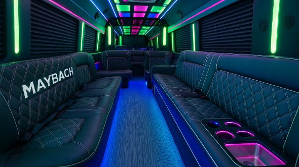 Interior of Jacksonville Party Bus Company's 30 Passenger Party Bus in Jacksonville