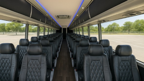 Interior of Savannah Party Bus Company's 40 Passenger Charter Bus in Savannah