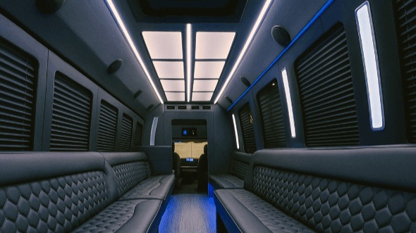 Interior of Jacksonville Party Bus Company's 40 Passenger Party Bus in Jacksonville