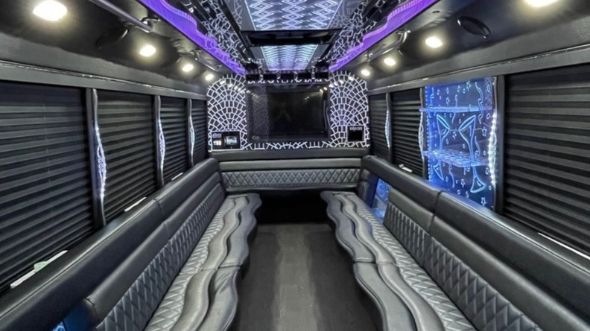 Interior of Summerville Party Bus Company's 40 Passenger Party Bus in Summerville