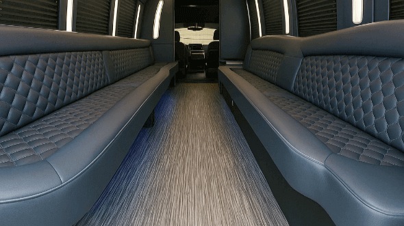 Interior of Warner Robins Party Bus Company's 40 Passenger Party Bus in Warner Robins