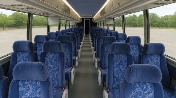 Interior of Savannah Party Bus Company's 44 Passenger Charter Bus in Savannah