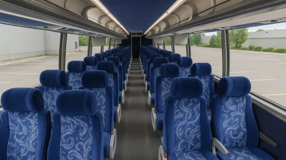 Interior of Savannah Party Bus Company's 46 Passenger Charter Bus in Savannah