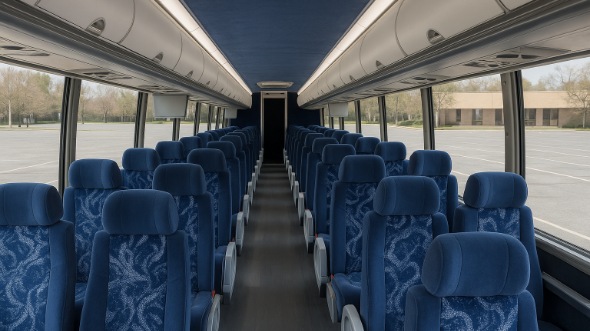 Interior of Savannah Party Bus Company's 48 Passenger Charter Bus in Savannah