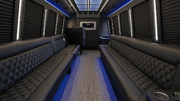Interior of Goose Creek Party Bus Company's 50 Passenger Party Bus in Goose Creek