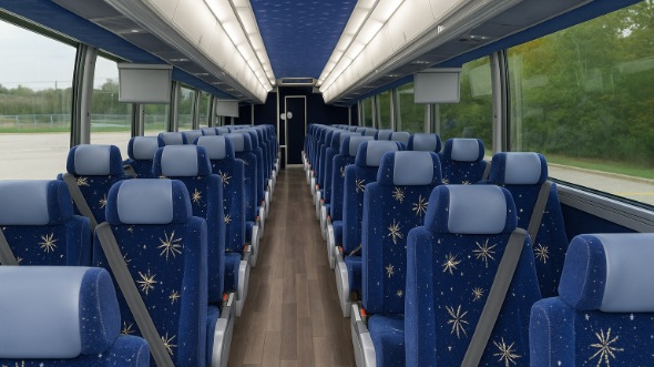 Interior of Savannah Party Bus Company's 54 Passenger Charter Bus in Savannah