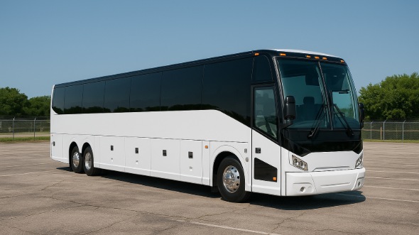Exterior of Savannah Party Bus Company's 54 Passenger Charter Bus in Savannah