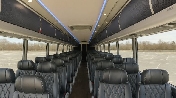 Interior of Savannah Party Bus Company's 55 Passenger Charter Bus in Savannah