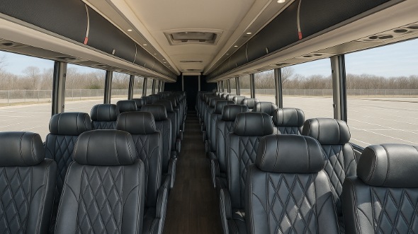 Interior of Savannah Party Bus Company's 56 Passenger Charter Bus in Savannah