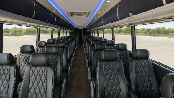 Interior of Savannah Party Bus Company's ADA Charter Bus in Savannah