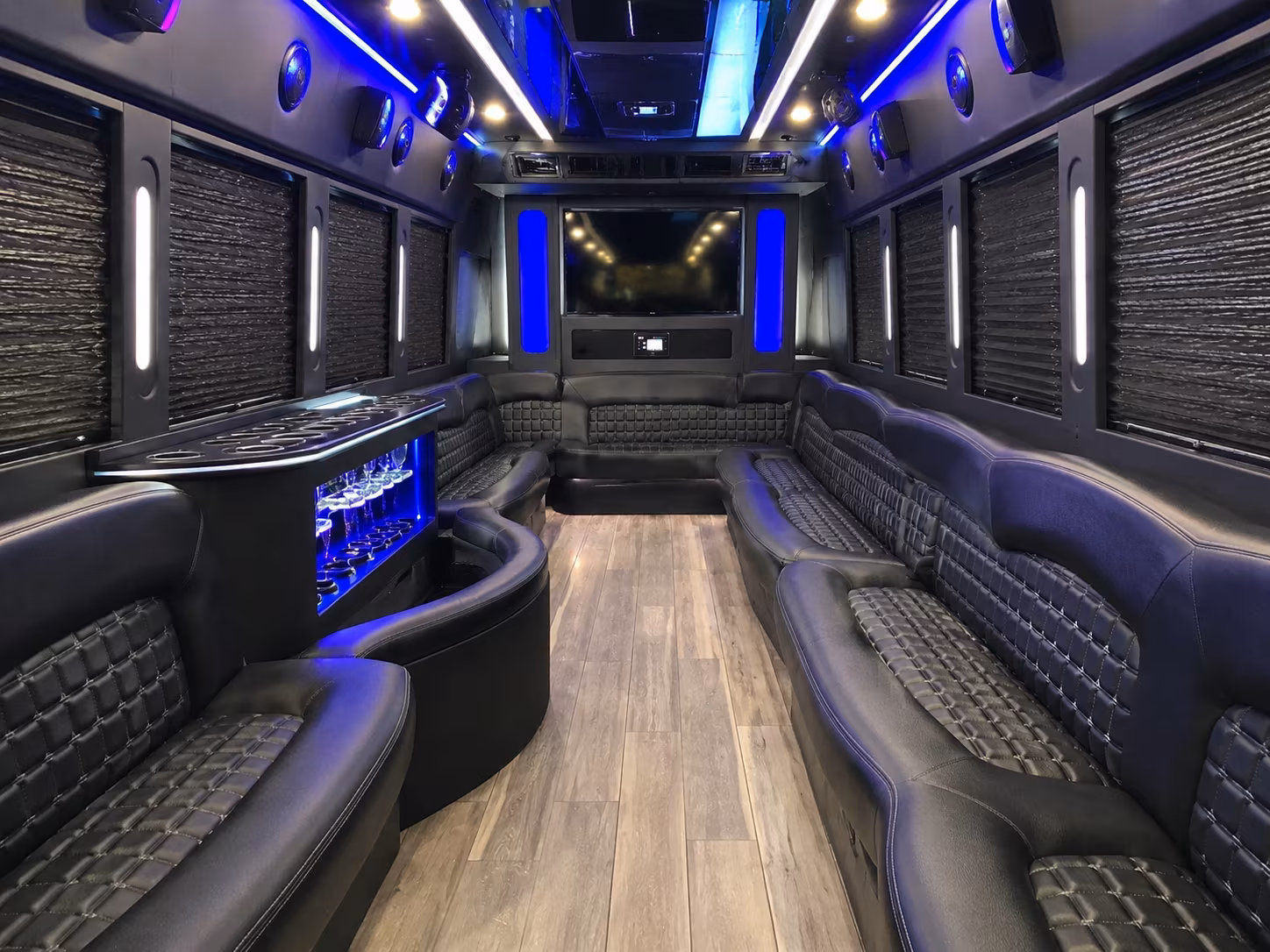 18 Passenger Party Bus Interior