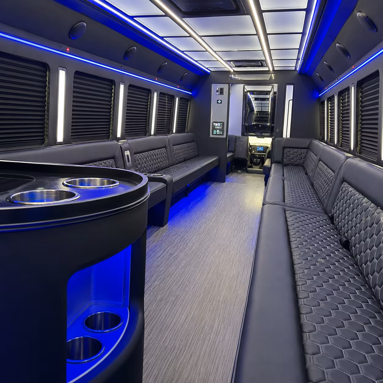 Savannah Private Event Transportation party bus interior