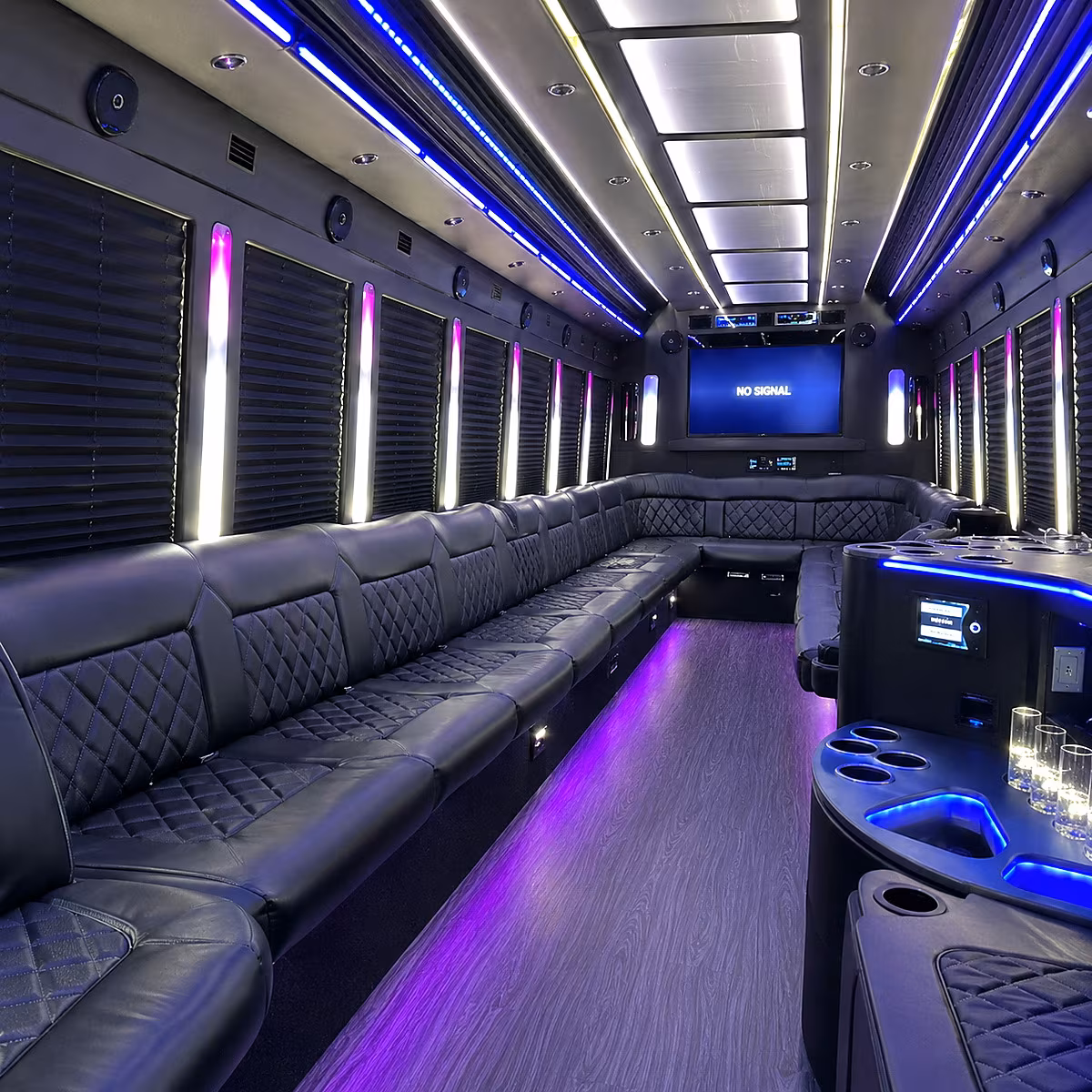 Savannah Sporting Event Transportation party bus interior
